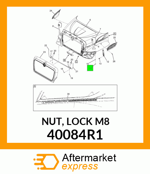 NUT, LOCK M8 40084R1