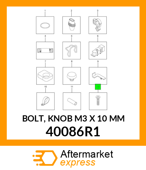 BOLT, KNOB M3 X 10 MM 40086R1