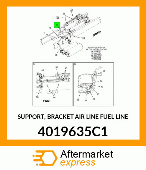 SUPPORT, BRACKET AIR LINE FUEL LINE 4019635C1