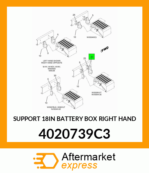 SUPPORT 18IN BATTERY BOX RIGHT HAND 4020739C3