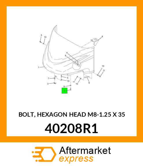 BOLT, HEXAGON HEAD M8-1.25 X 35 40208R1