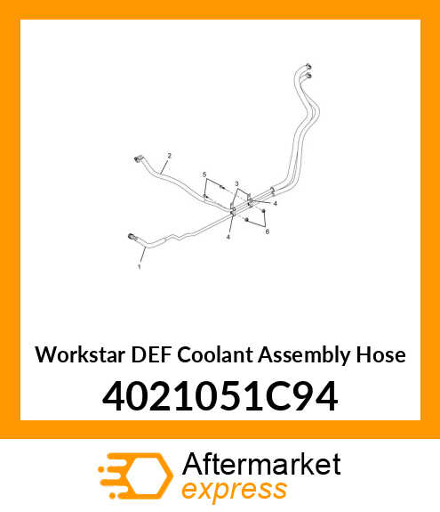 Workstar DEF Coolant Assembly Hose 4021051C94