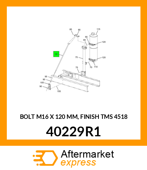 BOLT M16 X 120 MM, FINISH TMS 4518 40229R1