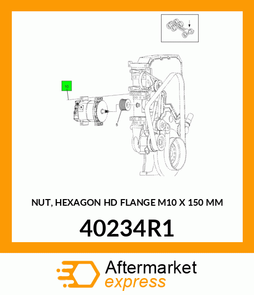 NUT, HEXAGON HD FLANGE M10 X 150 MM 40234R1