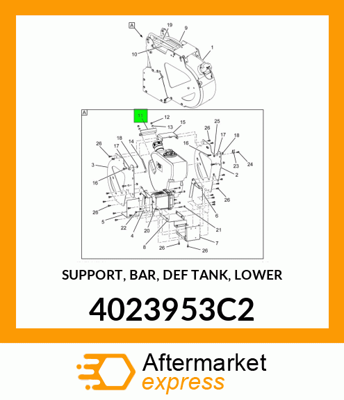 SUPPORT, BAR, DEF TANK, LOWER 4023953C2