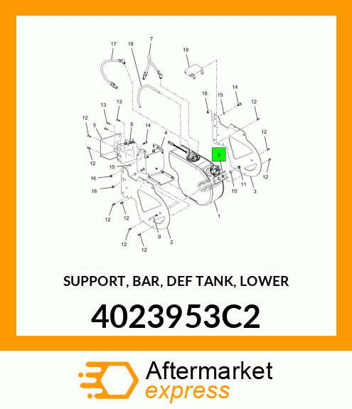 SUPPORT, BAR, DEF TANK, LOWER 4023953C2