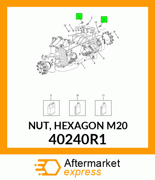 NUT, HEXAGON M20 40240R1