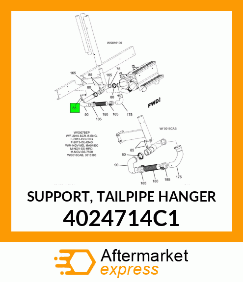 SUPPORT, TAILPIPE HANGER 4024714C1