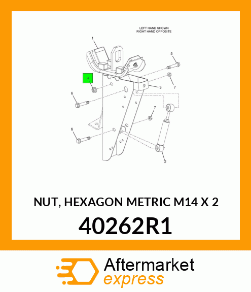 NUT, HEXAGON METRIC M14 X 2 40262R1