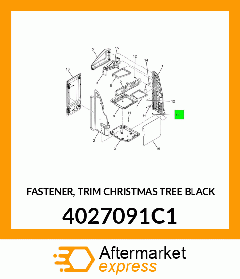 FASTENER, TRIM CHRISTMAS TREE BLACK 4027091C1