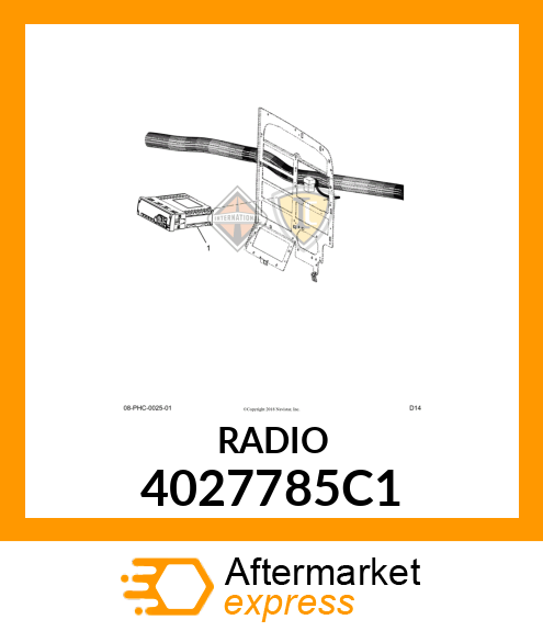 RADIO ASSEMBLY DEA500 AM/FM/WB/CLOCK /3MM AUXILIARY 4027785C1