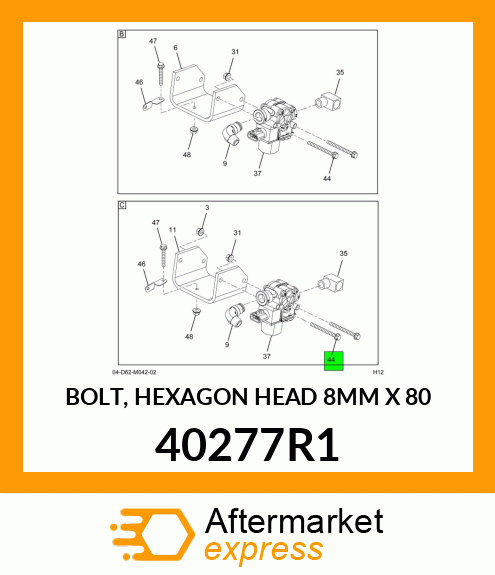 BOLT, HEXAGON HEAD 8MM X 80 40277R1