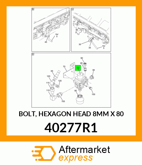 BOLT, HEXAGON HEAD 8MM X 80 40277R1