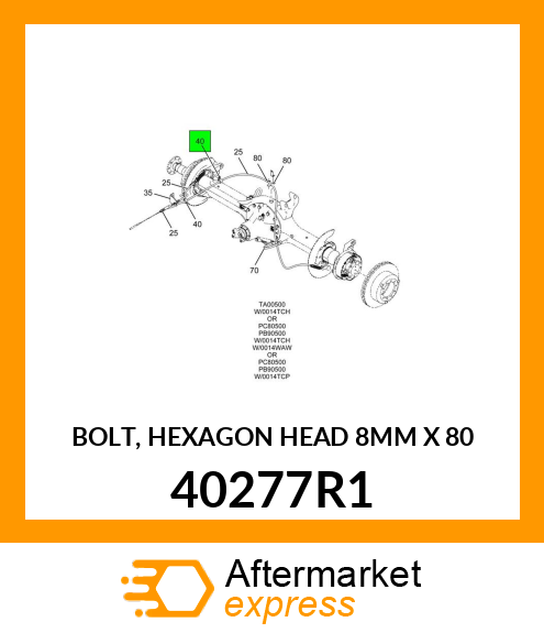 BOLT, HEXAGON HEAD 8MM X 80 40277R1