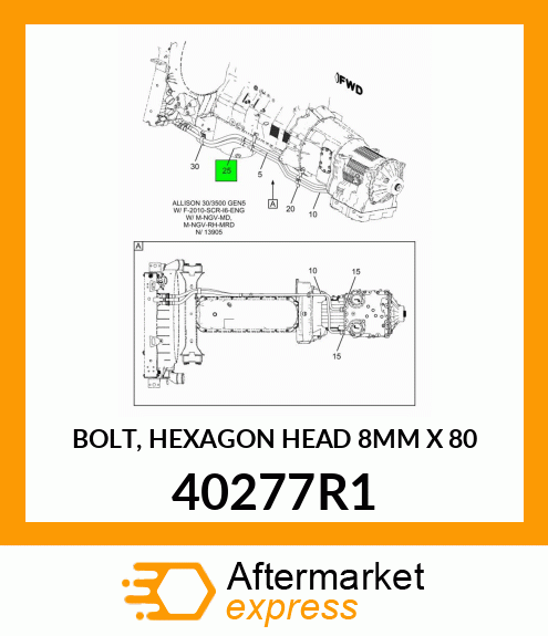 BOLT, HEXAGON HEAD 8MM X 80 40277R1