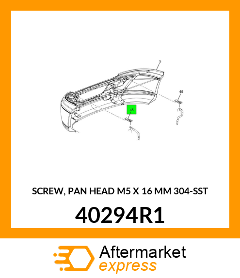 SCREW, PAN HEAD M5 X 16 MM 304-SST 40294R1