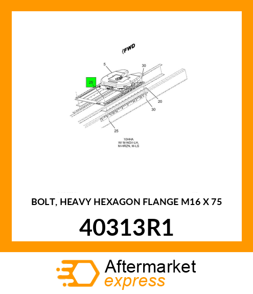 BOLT, HEAVY HEXAGON FLANGE M16 X 75 40313R1