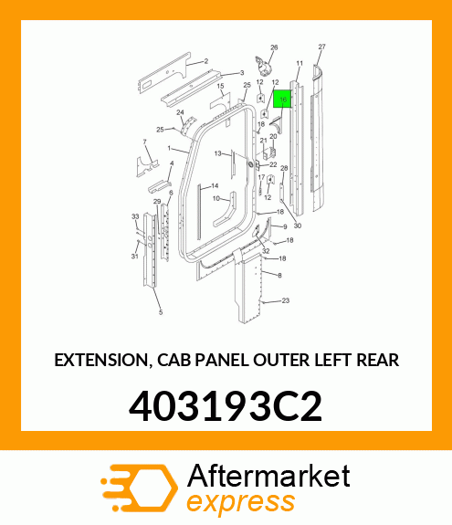 EXTENSION, CAB PANEL OUTER LEFT REAR 403193C2