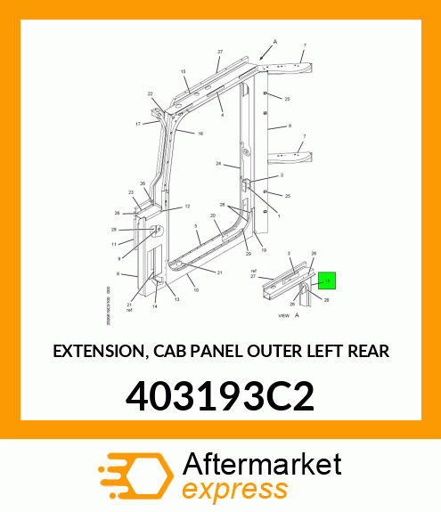 EXTENSION, CAB PANEL OUTER LEFT REAR 403193C2