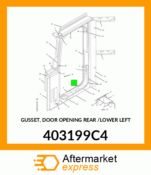 GUSSET, DOOR OPENING REAR /LOWER LEFT 403199C4