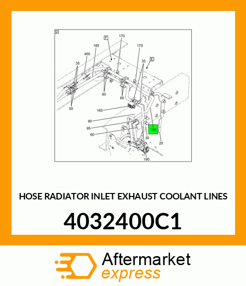 HOSE RADIATOR INLET EXHAUST COOLANT LINES 4032400C1