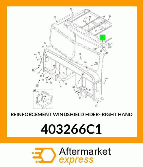 REINFORCEMENT WINDSHIELD HDER- RIGHT HAND 403266C1