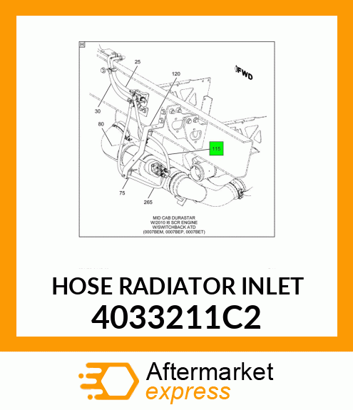 HOSE RADIATOR INLET 4033211C2