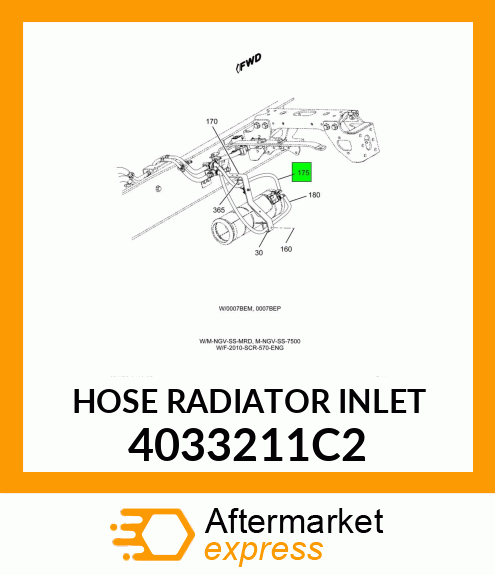 HOSE RADIATOR INLET 4033211C2