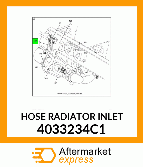 HOSE RADIATOR INLET 4033234C1