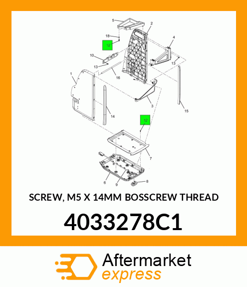 SCREW, M5 X 14MM BOSSCREW THREAD 4033278C1