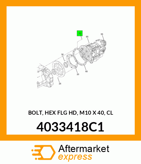 BOLT, HEX FLG HD, M10 X 40, CL 4033418C1