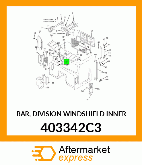 BAR, DIVISION WINDSHIELD INNER 403342C3