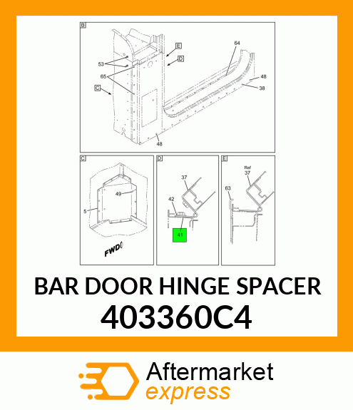 BAR DOOR HINGE SPACER 403360C4