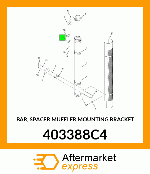 BAR, SPACER MUFFLER MOUNTING BRACKET 403388C4