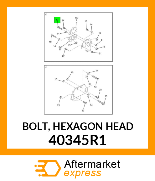 BOLT, HEXAGON HEAD 40345R1