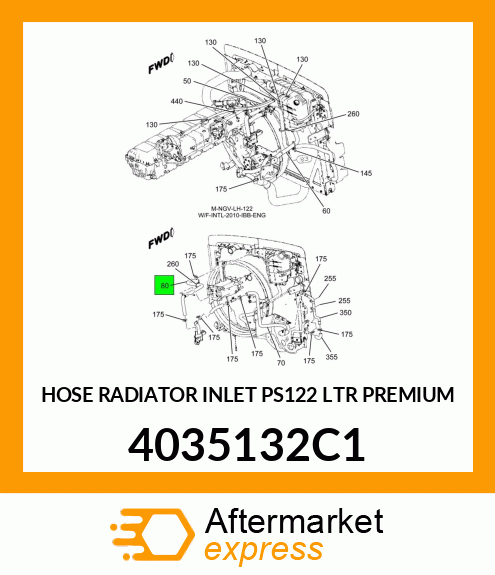 HOSE RADIATOR INLET PS122 LTR PREMIUM 4035132C1