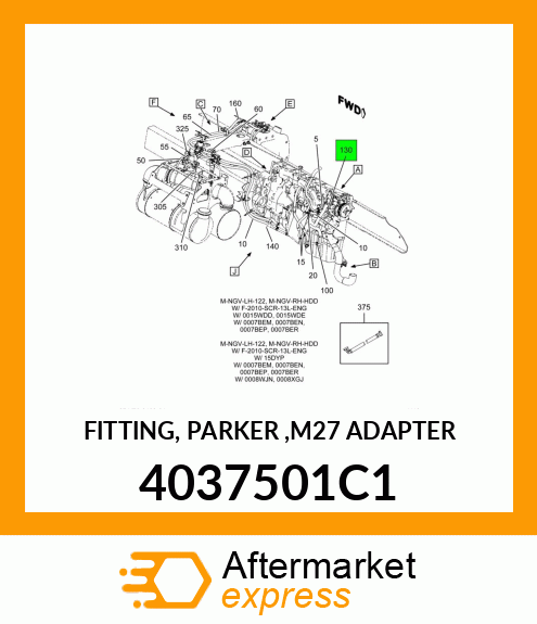 FITTING, PARKER ,M27 ADAPTER 4037501C1