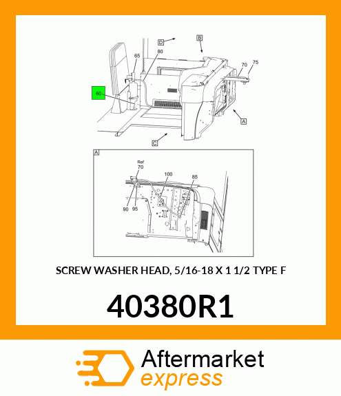 SCREW WASHER HEAD, 5/16-18 X 1 1/2 TYPE F 40380R1