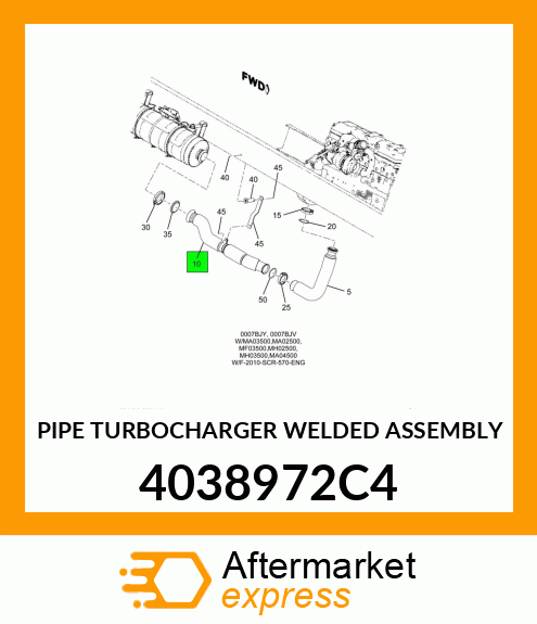 PIPE TURBOCHARGER WELDED ASSEMBLY 4038972C4