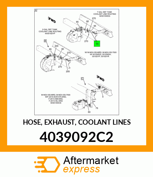 HOSE, EXHAUST, COOLANT LINES 4039092C2