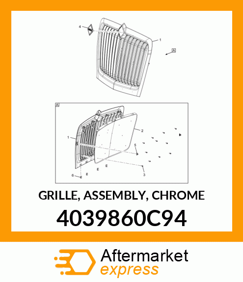 GRILLE, ASSEMBLY, CHROME 4039860C94