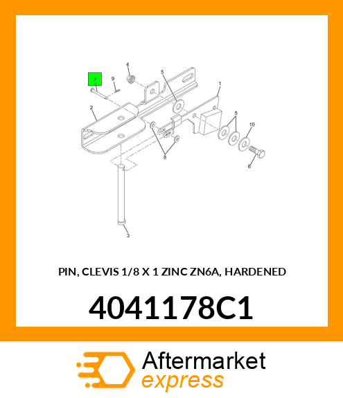 PIN, CLEVIS 1/8 X 1 ZINC ZN6A, HARDENED 4041178C1