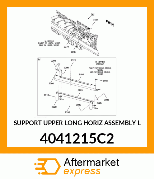 SUPPORT UPPER LONG HORIZ ASSEMBLY L 4041215C2