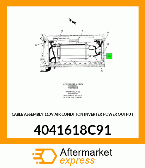 CABLE ASSEMBLY 110V AIR CONDITION INVERTER POWER OUTPUT 4041618C91