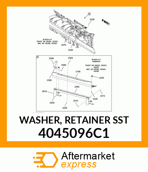 WASHER, RETAINER SST 4045096C1