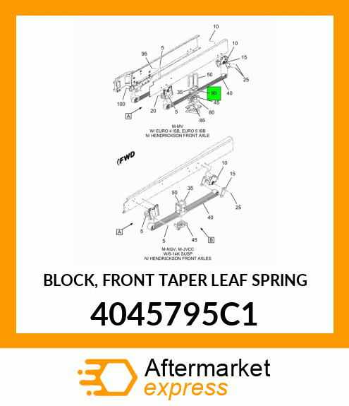 BLOCK, FRONT TAPER LEAF SPRING 4045795C1