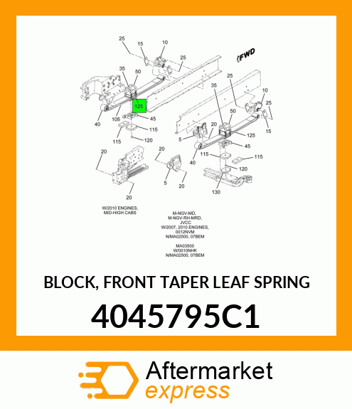 BLOCK, FRONT TAPER LEAF SPRING 4045795C1