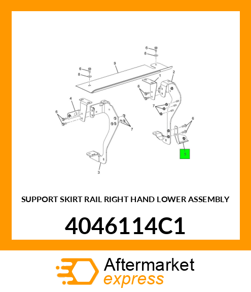 SUPPORT SKIRT RAIL RIGHT HAND LOWER ASSEMBLY 4046114C1