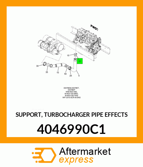 SUPPORT, TURBOCHARGER PIPE EFFECTS 4046990C1