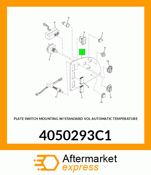 PLATE SWITCH MOUNTING W/STANDARD VOL AUTOMATIC TEMPERATURE 4050293C1